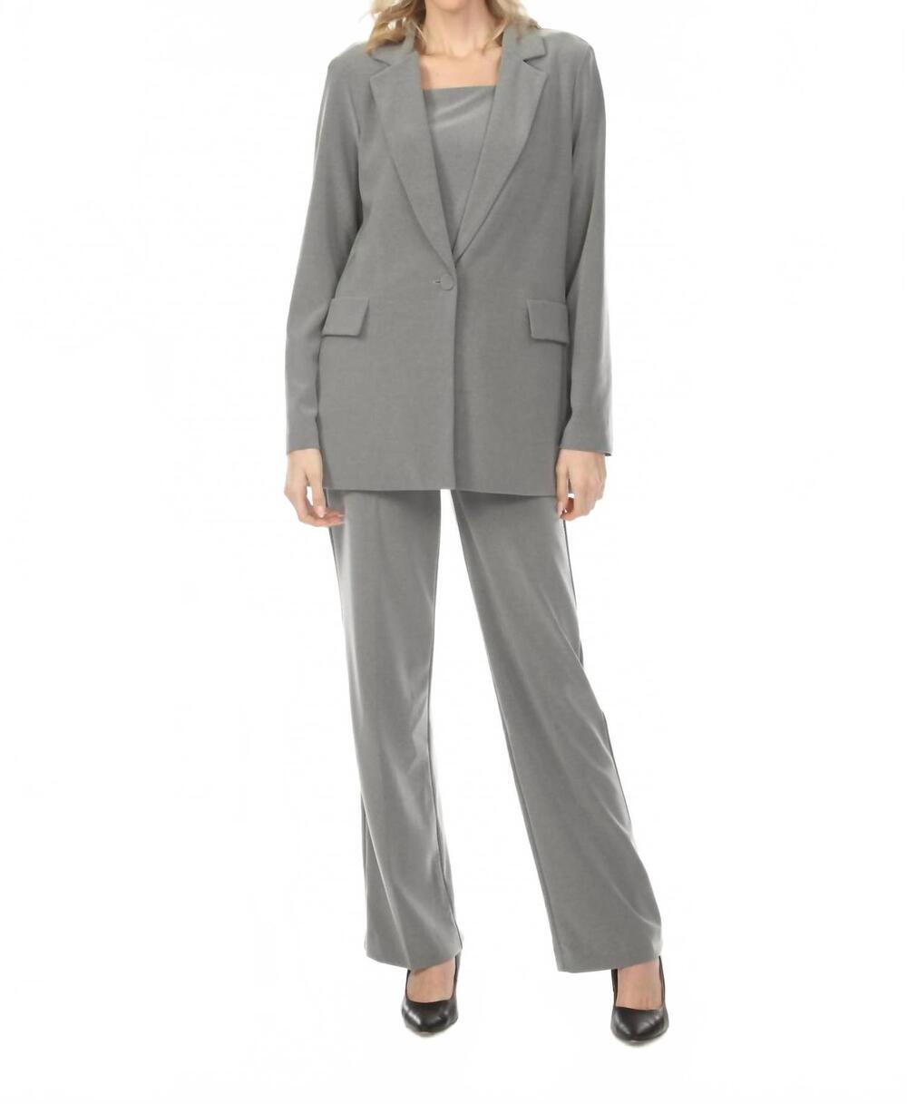 NEW JOSEPH RIBKOFF pull on wide leg trouser in grey melange